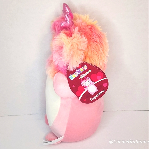 ❤️ CAPARINNE 🐾 Pink Bigfoot w/Hearts HugMee Valentines 2024 Original Squish NWT - Picture 6 of 8